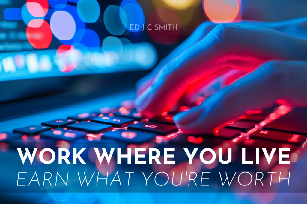 Close-up of hands typing on a glowing backlit keyboard with colorful LED bokeh in the background, promoting the flexibility and earning potential of the best at home jobs in UK.