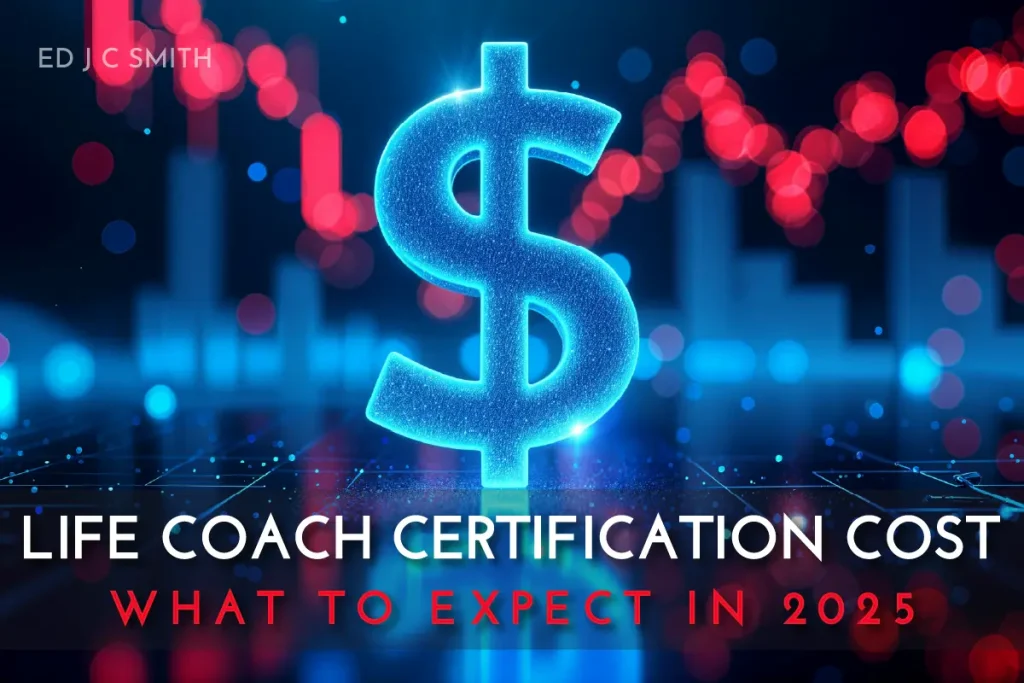 Life Coach Certification Cost in 2025 with glowing dollar sign symbolizing financial planning and training expenses