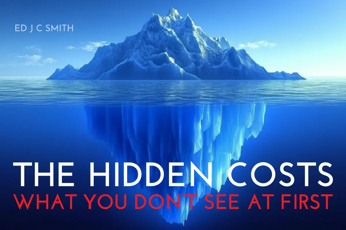 Life Coach Certification Cost hidden expenses represented by iceberg with unseen larger portion underwater