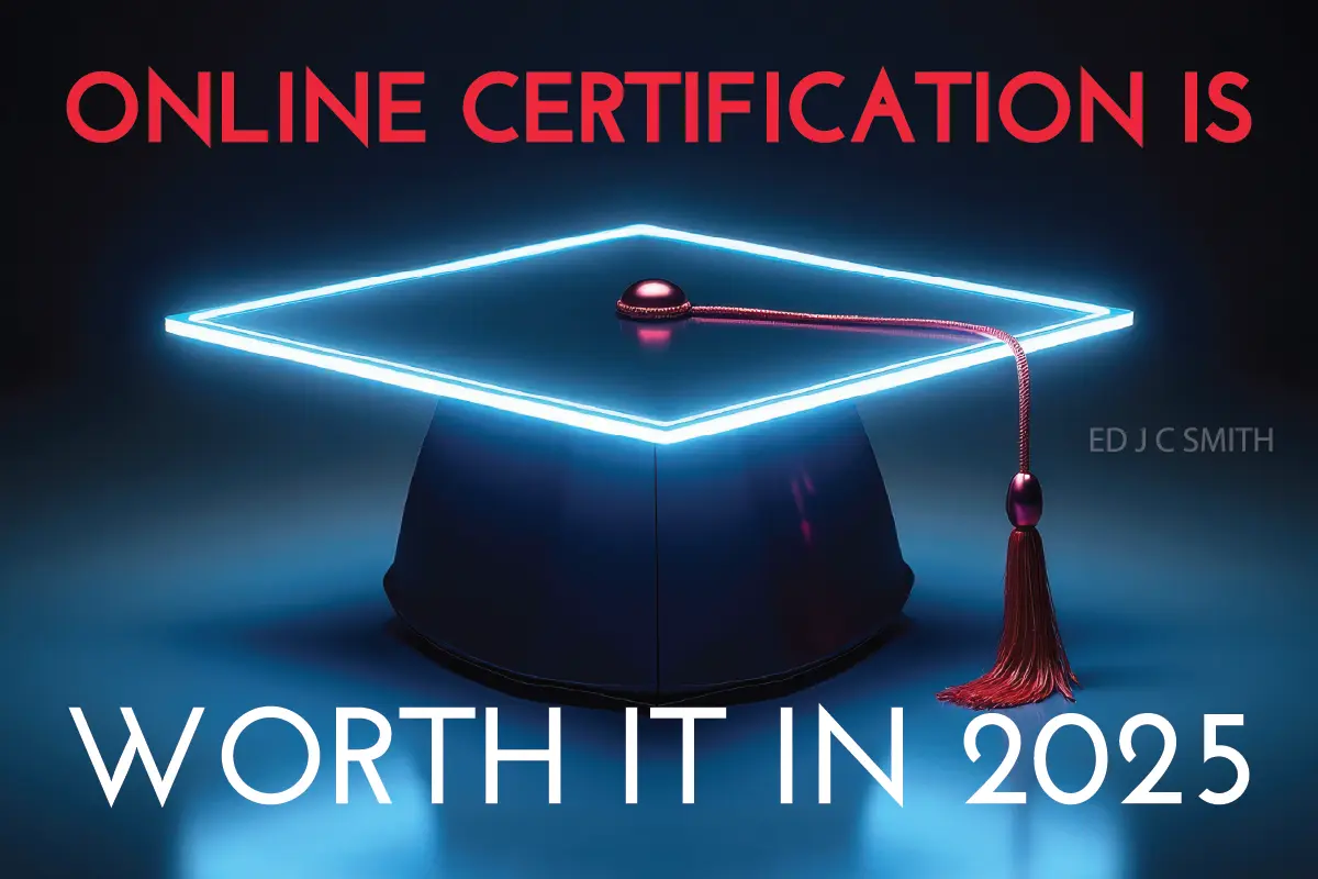 Life Coach Certification Online – futuristic graduation cap glowing with neon lights, symbolizing modern education and digital learning opportunities in 2025.